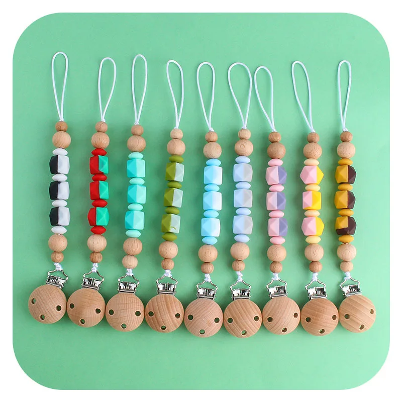Baby Pacifier Clip Wood Nipple Clip Diy Creative Two-Color Silicone Octagonal Beads Teether Pacifier Chain M431
Baby Pacifier Clip Wood Nipple Clip Diy Creative Two-Color Silicone Octagonal Beads Teether Pacifier Chain M431