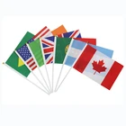 Ruiyuan / 68D polyester World Cup Flag Cheer up Hand Waving Custom Size Outdoor Elections For Event Elections stick flag