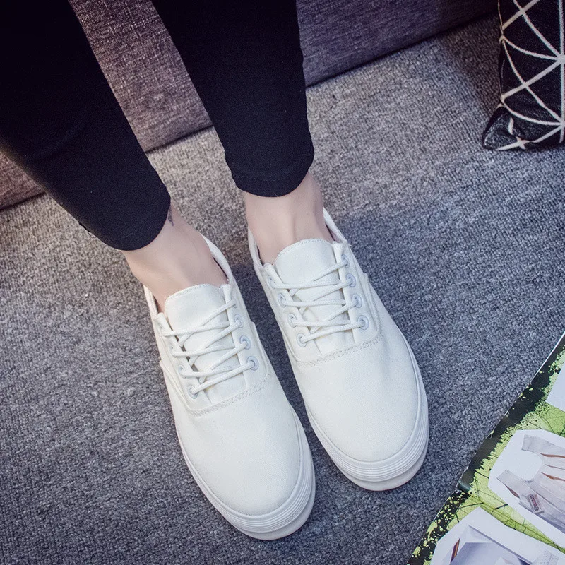 Female Summer White Trendy Casual Low-top Thick-soled Leisure Canvas Shoes For Women, As the picture display
Female Summer White Trendy Casual Low-top Thick-soled Leisure Canvas Shoes For Women, As the picture display