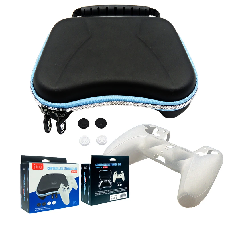 6 in 1 EVA Bag For PS5 Storage Carrying Case Protection Kit With Thumbstick Silicone Case For PS5 Game Controller Pack, Black
6 in 1 EVA Bag For PS5 Storage Carrying Case Protection Kit With Thumbstick Silicone Case For PS5 Game Controller Pack, Black
