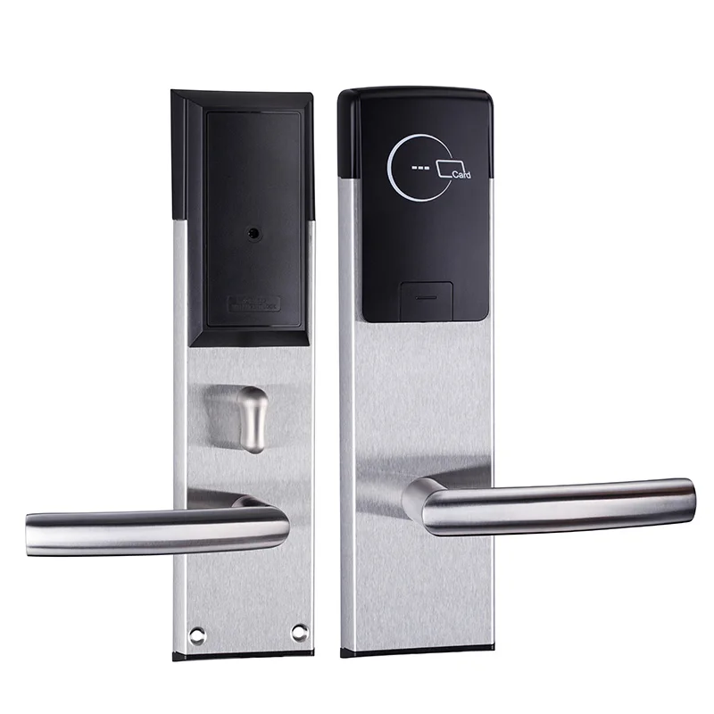 Stainless Steel Keyless Electronic Door Lock Hotel Card Key Lock System RFID Hotel Card Reader Door Lock with key and card
Stainless Steel Keyless Electronic Door Lock Hotel Card Key Lock System RFID Hotel Card Reader Door Lock with key and card