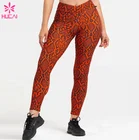 Yoga Pants Waist High Leggings Women High Waist Leopard Printing Yoga Pants Front V C-Cut Design Scrunch Butt Leggings