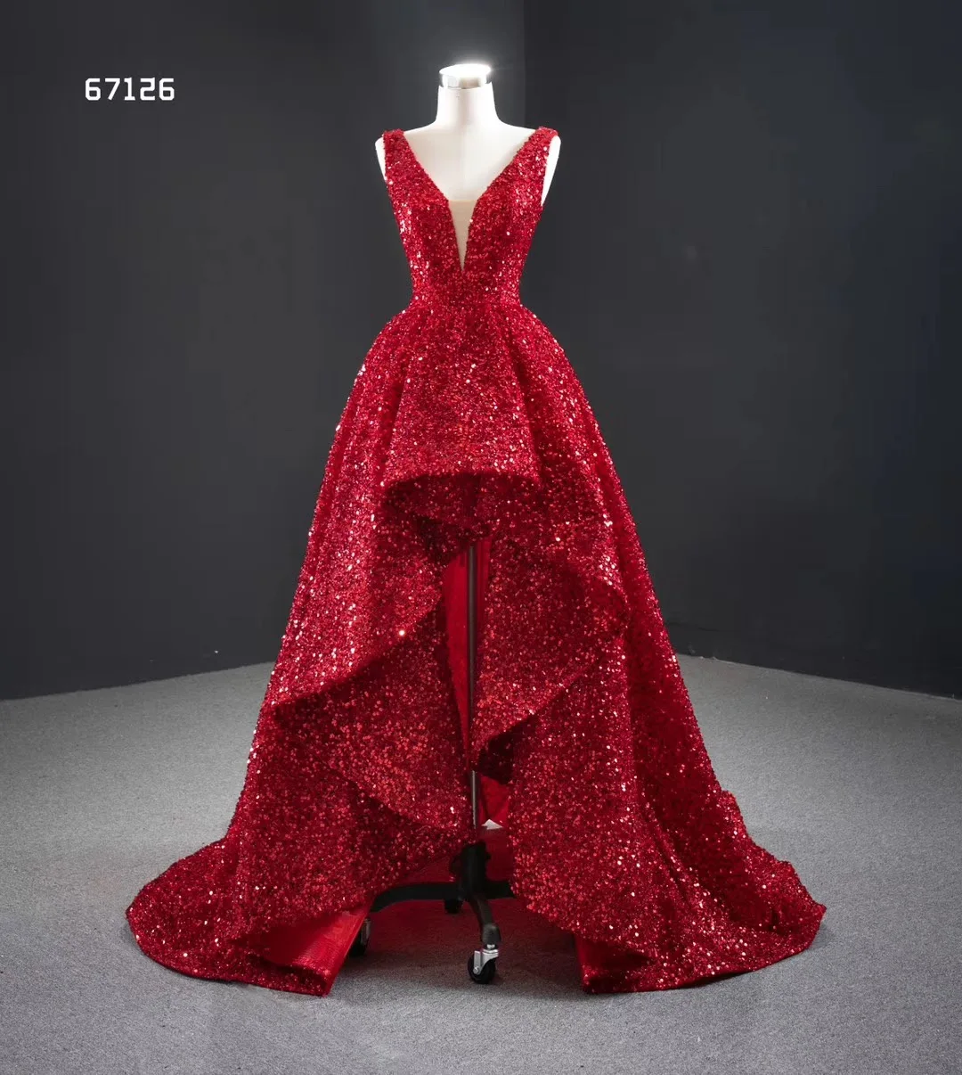 2020 Elegant Red Evening Dress Fashionable Women sequin Dresses Short in Front Long in Back Prom Dress, As picture or your request
2020 Elegant Red Evening Dress Fashionable Women sequin Dresses Short in Front Long in Back Prom Dress, As picture or your request