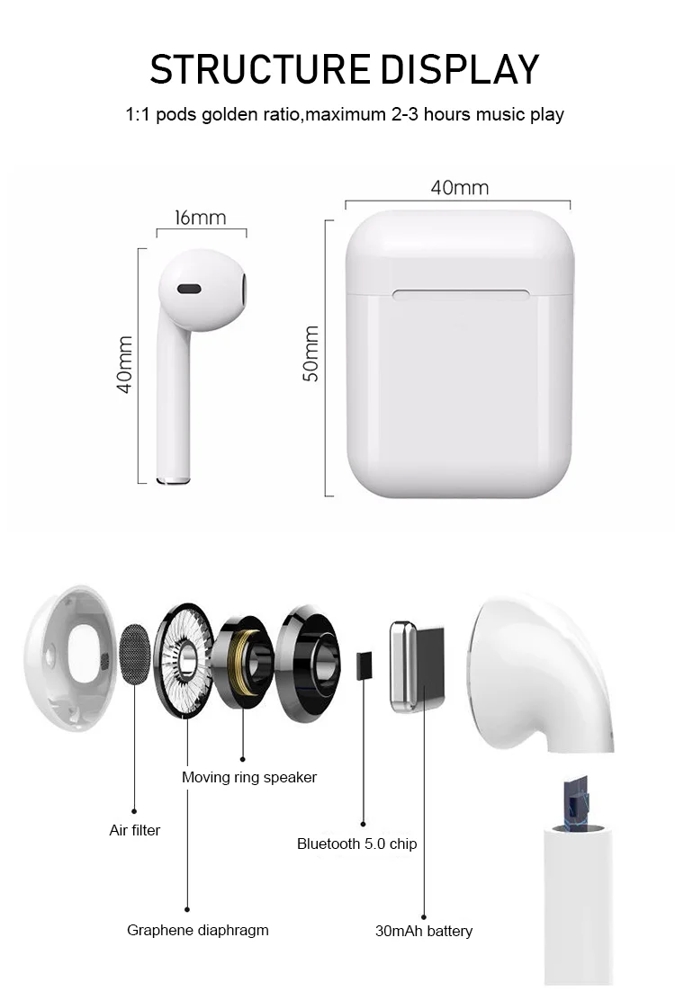 Airoha Chipset I30 Tws Bluetooth Earbuds Wireless Earphone With Charging Case - ANKUX.COM