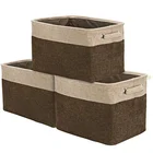 Storage Large Basket Rectangular Fabric Collapsible Organizer Bin Box with Carry Handles