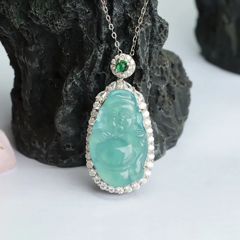 S925 Silver Inlay Natural Emerald Pendant Ice-Like Blue Water God Of Wealth Necklace Factory Wholesale FC3060111
S925 Silver Inlay Natural Emerald Pendant Ice-Like Blue Water God Of Wealth Necklace Factory Wholesale FC3060111