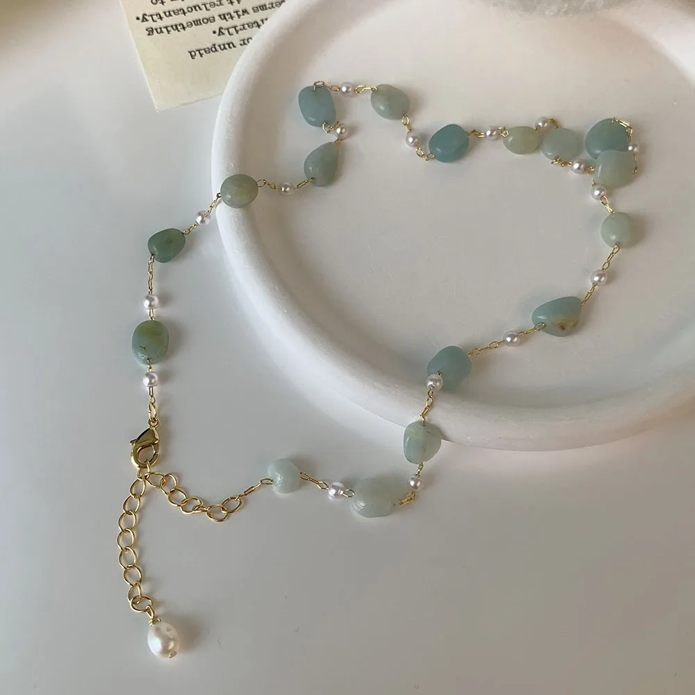 2023 New Arrival Pearl Necklace Natural Green Aventurine Necklace Summer Fresh Green Stone Necklace for Women
2023 New Arrival Pearl Necklace Natural Green Aventurine Necklace Summer Fresh Green Stone Necklace for Women