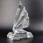 New custom high quality wings shape optical crystal award trophy vender -OCA041