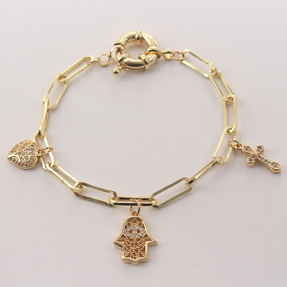MHS.SUN Fashion Women Chunky Chain Bracelet With Small Zircon Hand/Heart/Cross Pendant Bracelets Wholesale Girls Jewelry, Gold
MHS.SUN Fashion Women Chunky Chain Bracelet With Small Zircon Hand/Heart/Cross Pendant Bracelets Wholesale Girls Jewelry, Gold