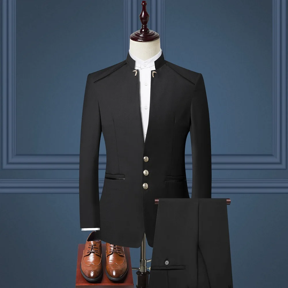 Chinese Stand-up collar 3 PCS Tang autumn suit Set for Formal,Business and Wedding for men
Chinese Stand-up collar 3 PCS Tang autumn suit Set for Formal,Business and Wedding for men