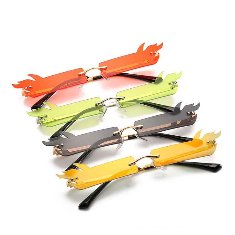 fashion sunglasses newest 2020 metal rimless fire design shades sunglasses women and men, As pictures show
fashion sunglasses newest 2020 metal rimless fire design shades sunglasses women and men, As pictures show