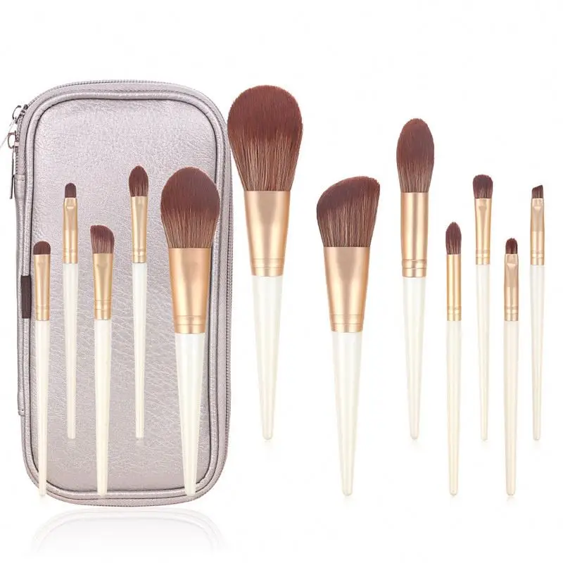 12 PCS Wholesale White Conical Plastic Gradient Handle Wood Handle Makeup Brush Set With PU Travel Bag beauty makeup set, Picture
12 PCS Wholesale White Conical Plastic Gradient Handle Wood Handle Makeup Brush Set With PU Travel Bag beauty makeup set, Picture