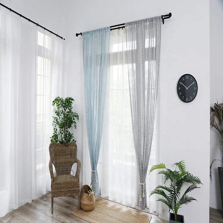 Elegant Soft Plum Linen Yarn Gauze Sheer Curtain For Home Decoration