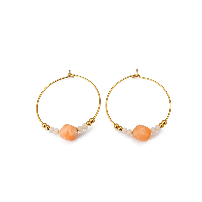 Fashion Stainless Steel Earrings Simple Designer Stone Hoop Earrings For Women Bijoux Jewelry Wholesale
Fashion Stainless Steel Earrings Simple Designer Stone Hoop Earrings For Women Bijoux Jewelry Wholesale
