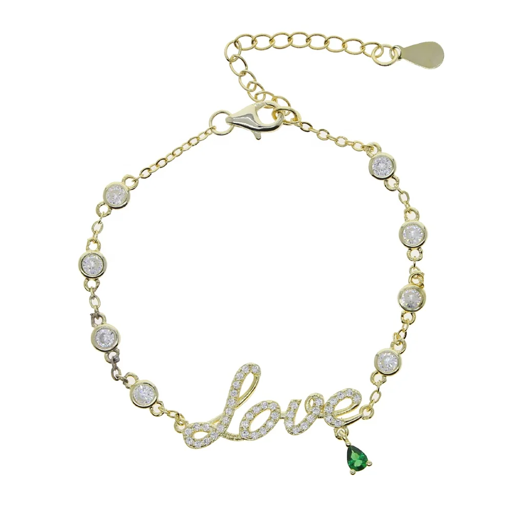 Trendy 2021 Valentine's Day gift girlfriend cz love letter cz chain bracelet for women, Gold silver
Trendy 2021 Valentine's Day gift girlfriend cz love letter cz chain bracelet for women, Gold silver