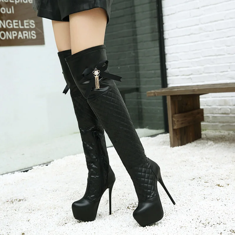 Women Platform Over The Knee Boots Fashion Zipper Round Toe Long Boots Ladies Square High Heel Winter Thigh Boots, Black
Women Platform Over The Knee Boots Fashion Zipper Round Toe Long Boots Ladies Square High Heel Winter Thigh Boots, Black