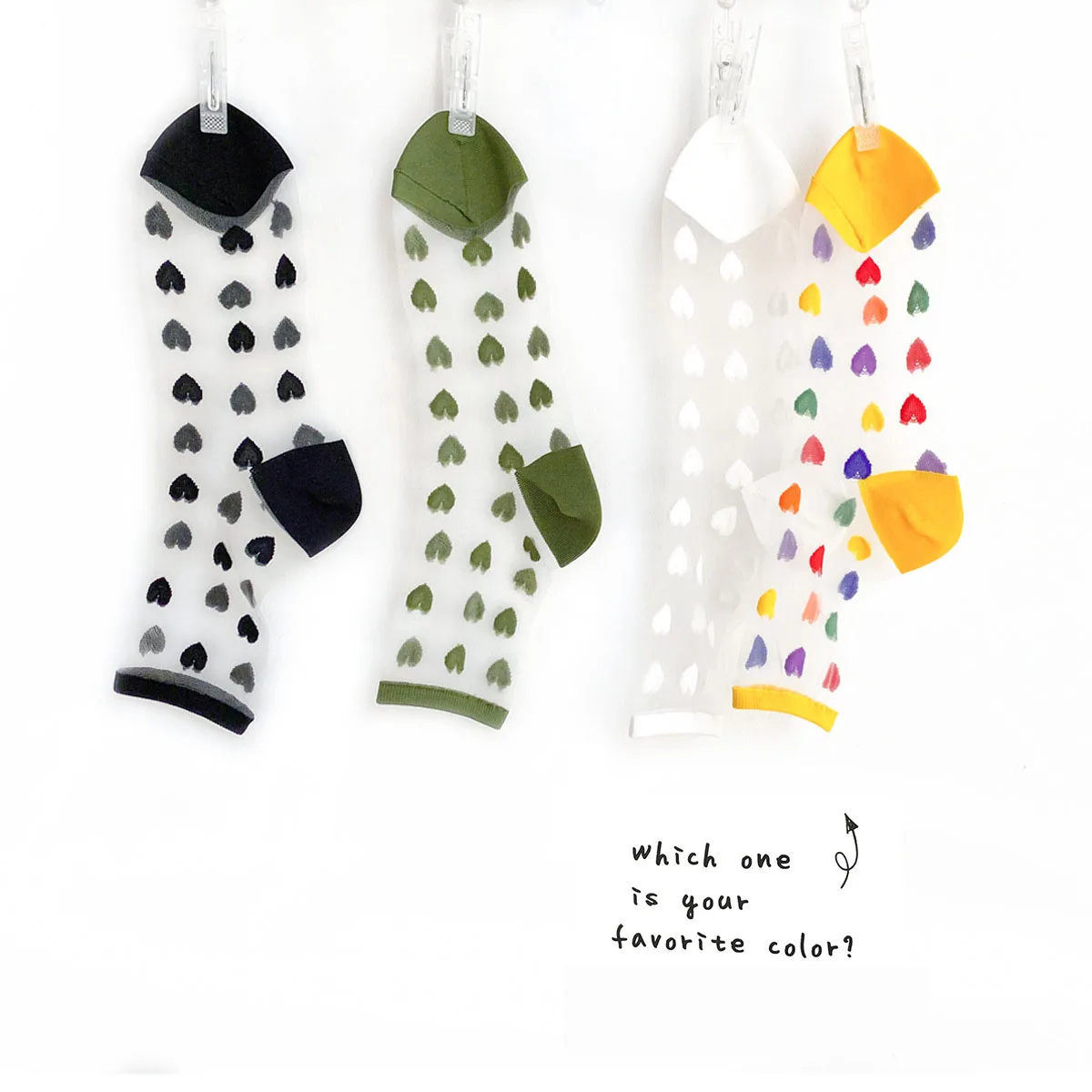 Spring summer ultra thin stylish heart design see through crystal transparent sheer socks women, Custom color
Spring summer ultra thin stylish heart design see through crystal transparent sheer socks women, Custom color