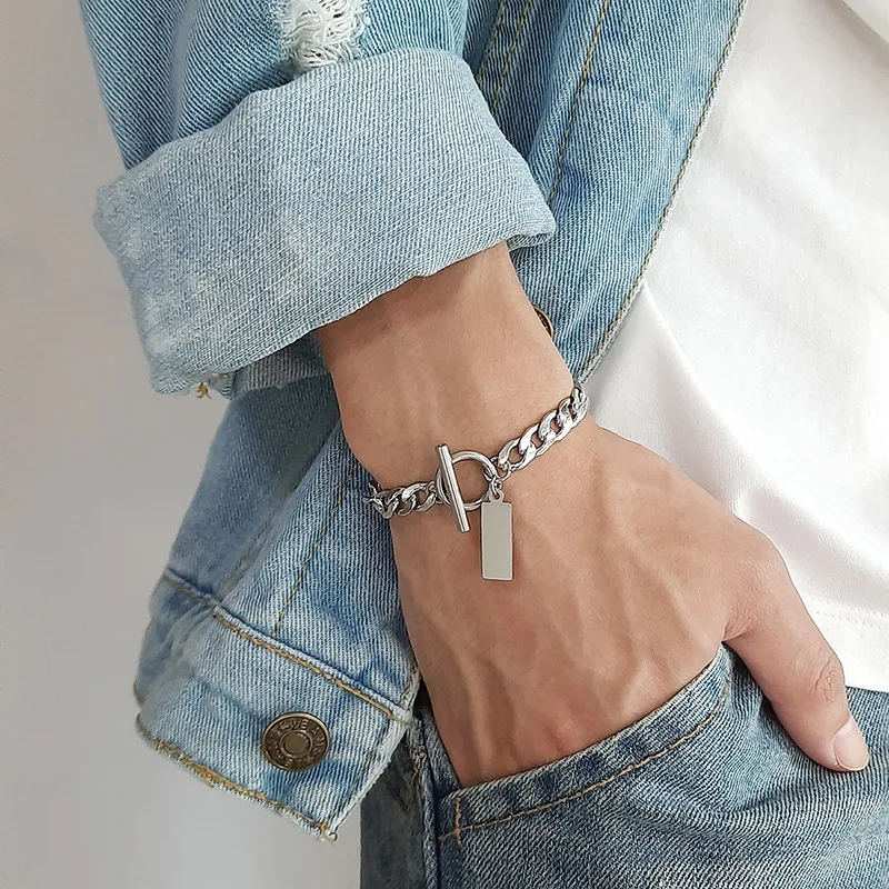 Hot Sale Stainless Steel Rectagel & Round Tags Charm Bracelet 18K Silver Plated Link Chain Geometric Pendants Bracelet
Hot Sale Stainless Steel Rectagel & Round Tags Charm Bracelet 18K Silver Plated Link Chain Geometric Pendants Bracelet