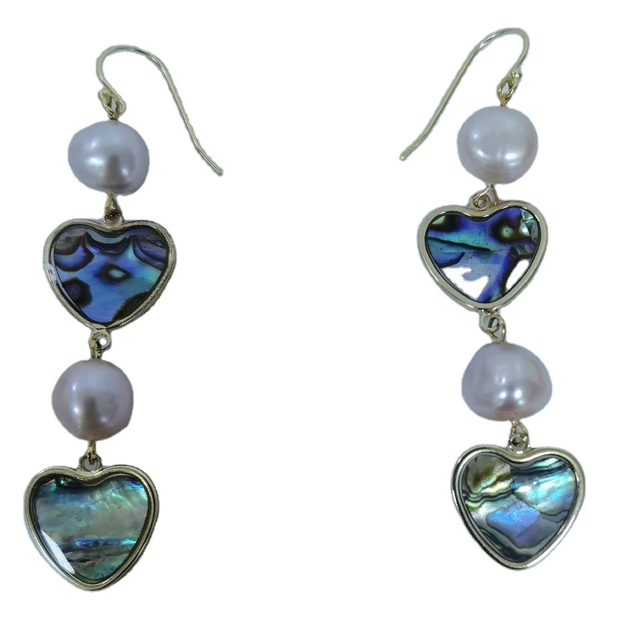 E423 Good Quality Natural Freshwater Natural Abalone Shell heart 925 Sterling Silver Hooks Drop Pearl Earring
E423 Good Quality Natural Freshwater Natural Abalone Shell heart 925 Sterling Silver Hooks Drop Pearl Earring