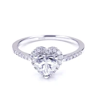 

Luxury 925 sterling silver 1ct diamond moissanite heart engagement ring