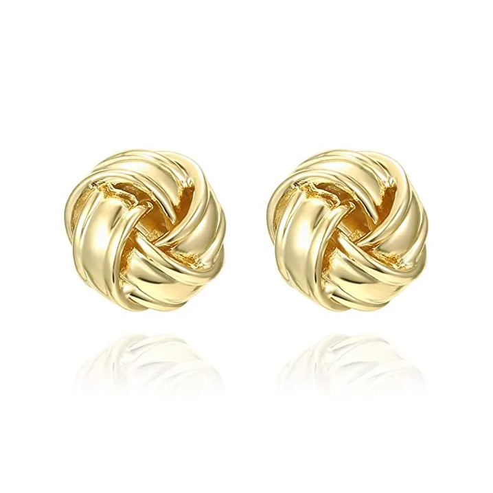 18K Gold Plated Sterling Silver Post Love Knot Stud Earrings plated wholesale small gold earrings woman
18K Gold Plated Sterling Silver Post Love Knot Stud Earrings plated wholesale small gold earrings woman