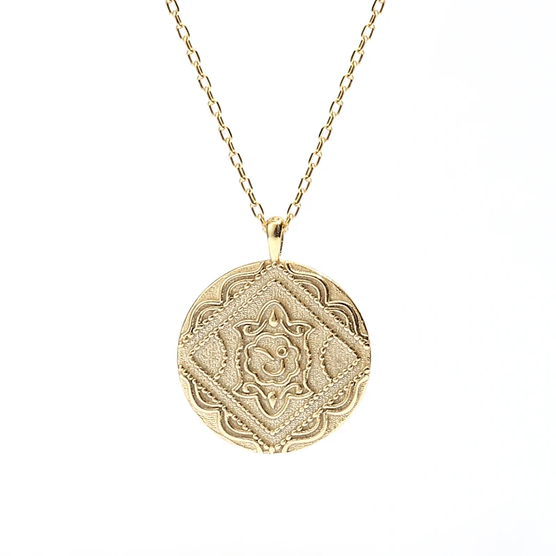 2020 Vintage Design Women Jewelry 925 Silver Relief Creative pattern Circle Coin Pendant Necklace 18K Gold
2020 Vintage Design Women Jewelry 925 Silver Relief Creative pattern Circle Coin Pendant Necklace 18K Gold