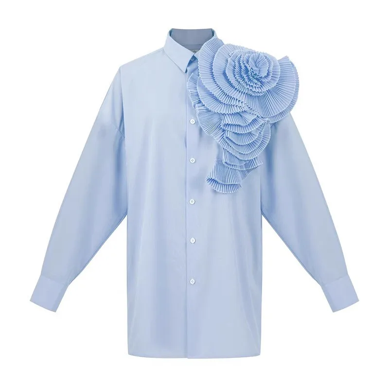 Spring Fall Plus Size Women Blouse Niche Pleated Flower Polo Collar Long-Sleeved Shirt Cute Top Blouses Elegant Loose Shirt
Spring Fall Plus Size Women Blouse Niche Pleated Flower Polo Collar Long-Sleeved Shirt Cute Top Blouses Elegant Loose Shirt