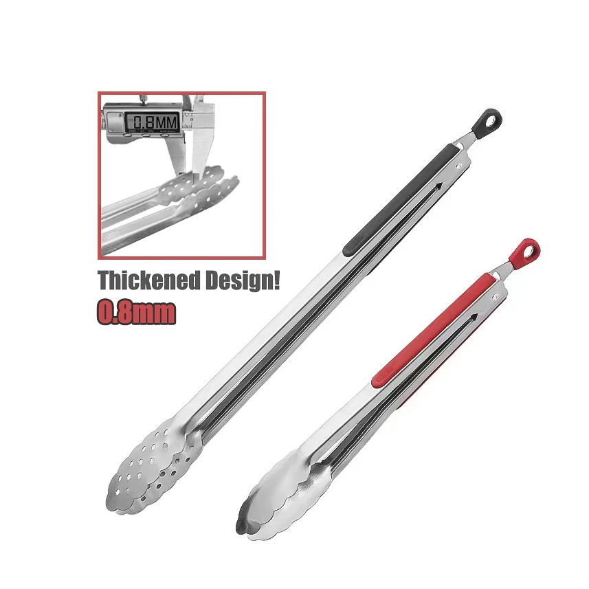 2021 Hot Sale New Arrival High Quality 430/304 Stainless Steel Kitchen Tongs BBQ Food Tongs, Black/red
2021 Hot Sale New Arrival High Quality 430/304 Stainless Steel Kitchen Tongs BBQ Food Tongs, Black/red