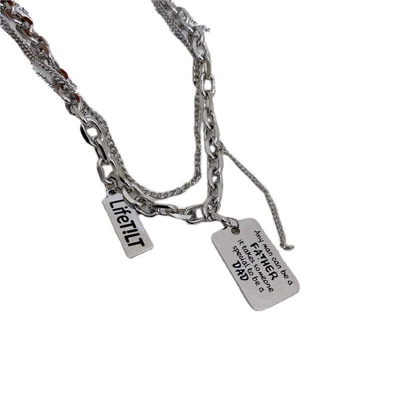 2021 women fashion letter germetric pendant layered necklaces stainless steel Jewelry Men, Silver color
2021 women fashion letter germetric pendant layered necklaces stainless steel Jewelry Men, Silver color