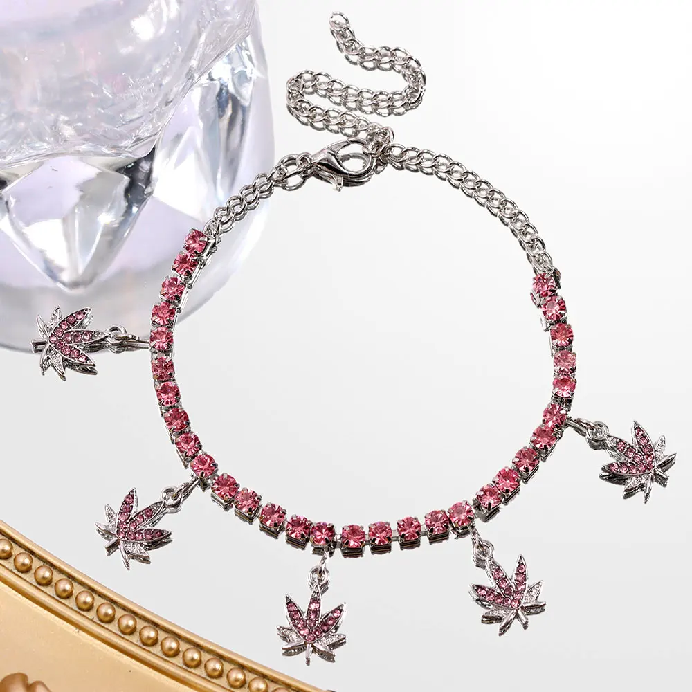 2021 Gold Silver Charms Foot Chain Jewelry Diamond Ankle Bracelet Plant Maple Leaf Anklets Women
2021 Gold Silver Charms Foot Chain Jewelry Diamond Ankle Bracelet Plant Maple Leaf Anklets Women