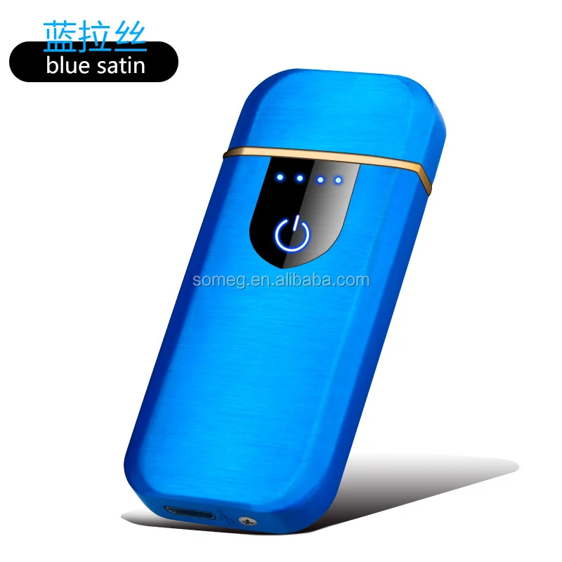 USB Rechargeable Windproof Flameless Electronic Lighter Ultra Thin Cigarette Lighter Touch Induction Double Side Lighter