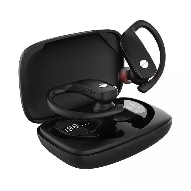 Chidoller T16 ear hook earphones HIFI sound automatic pair 5.0 wireless earbuds LED power display long lasting tws ear buds oem, Black
Chidoller T16 ear hook earphones HIFI sound automatic pair 5.0 wireless earbuds LED power display long lasting tws ear buds oem, Black