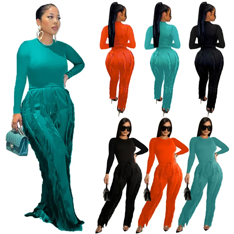High Quality Tassels 2 Piece Suit Long Sleeve Plus Size Skinny Women Two Piece Pants Set
High Quality Tassels 2 Piece Suit Long Sleeve Plus Size Skinny Women Two Piece Pants Set
