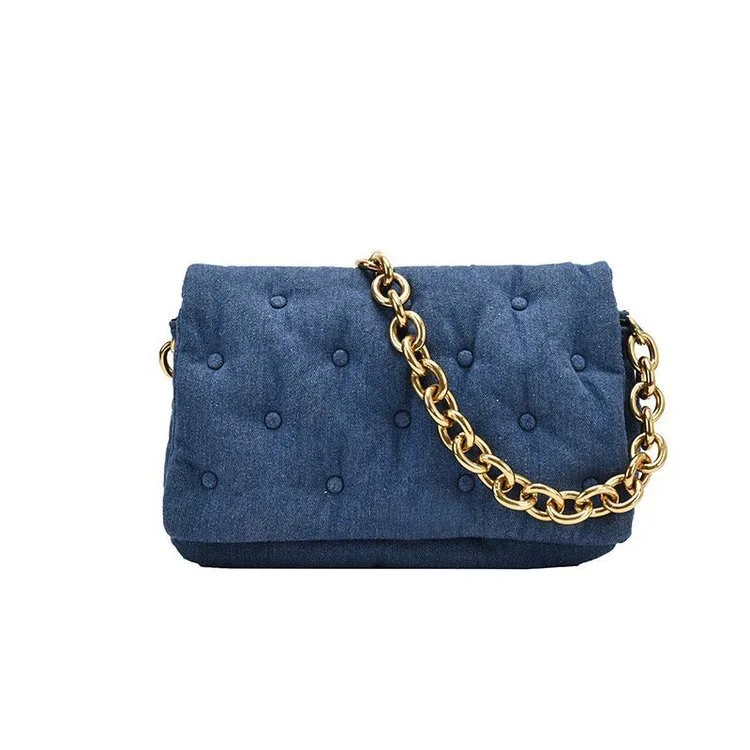 New Fashion Denim Sling Bag Pu Leather Thick Chain Shoulder Bag Women Clutch Underarm Purse And Handbags
New Fashion Denim Sling Bag Pu Leather Thick Chain Shoulder Bag Women Clutch Underarm Purse And Handbags