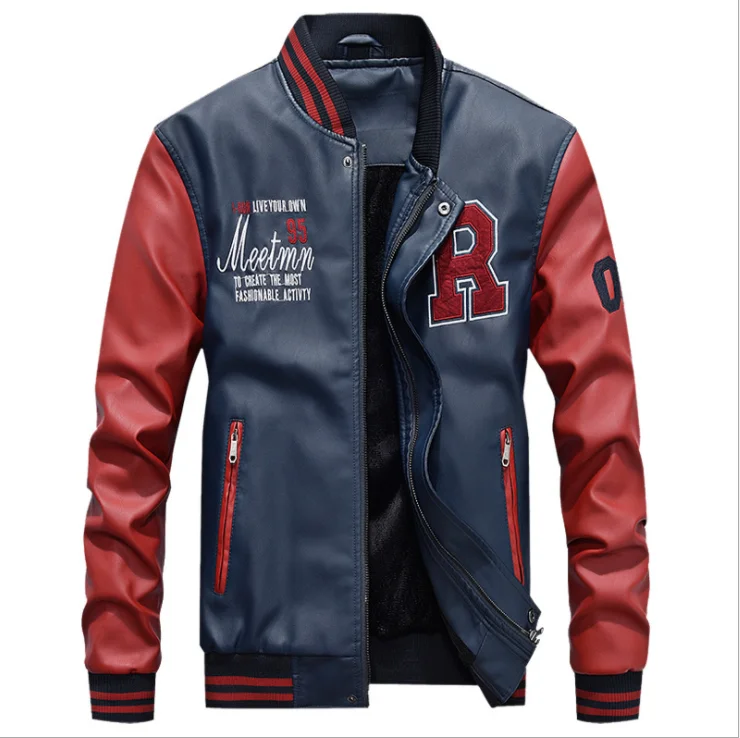 Fashion plus size men's pu leather jackets & coats long sleeve casual baseball jacket autumn winter men's jacket, As picture
Fashion plus size men's pu leather jackets & coats long sleeve casual baseball jacket autumn winter men's jacket, As picture