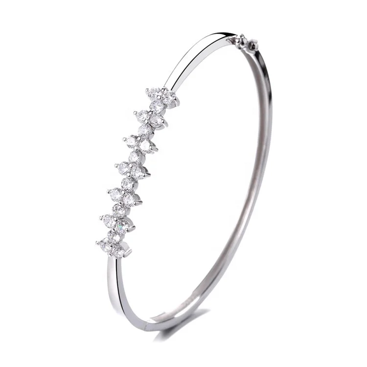 Fine Jewelry Flower Bangle in Real Silver 925 Multi Color Stone Hoop Bracelet for Women
Fine Jewelry Flower Bangle in Real Silver 925 Multi Color Stone Hoop Bracelet for Women
