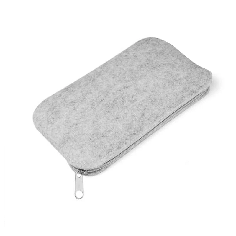 lady's felt cosmetic bag storage makeup bag grey bag