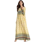 Zakiyyah 7776 Vintage Ethnic Style Unique Print Breast Feeding Dress Muslim With Zip Plus Size Abaya