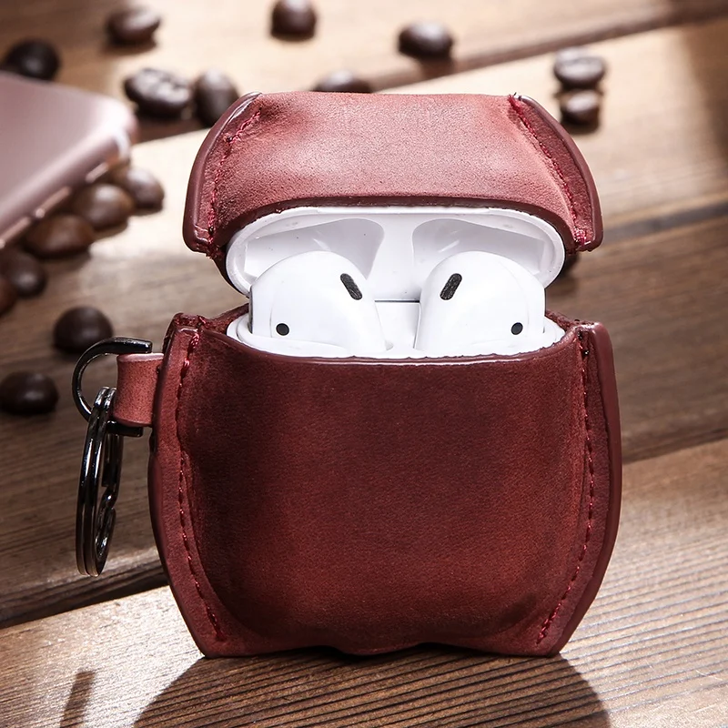 Luxury Genuine Leather Earphone Protective Cover Wireless Charging Leather Case For Airpods 2 1 with Anti-lost Key Ring
Luxury Genuine Leather Earphone Protective Cover Wireless Charging Leather Case For Airpods 2 1 with Anti-lost Key Ring