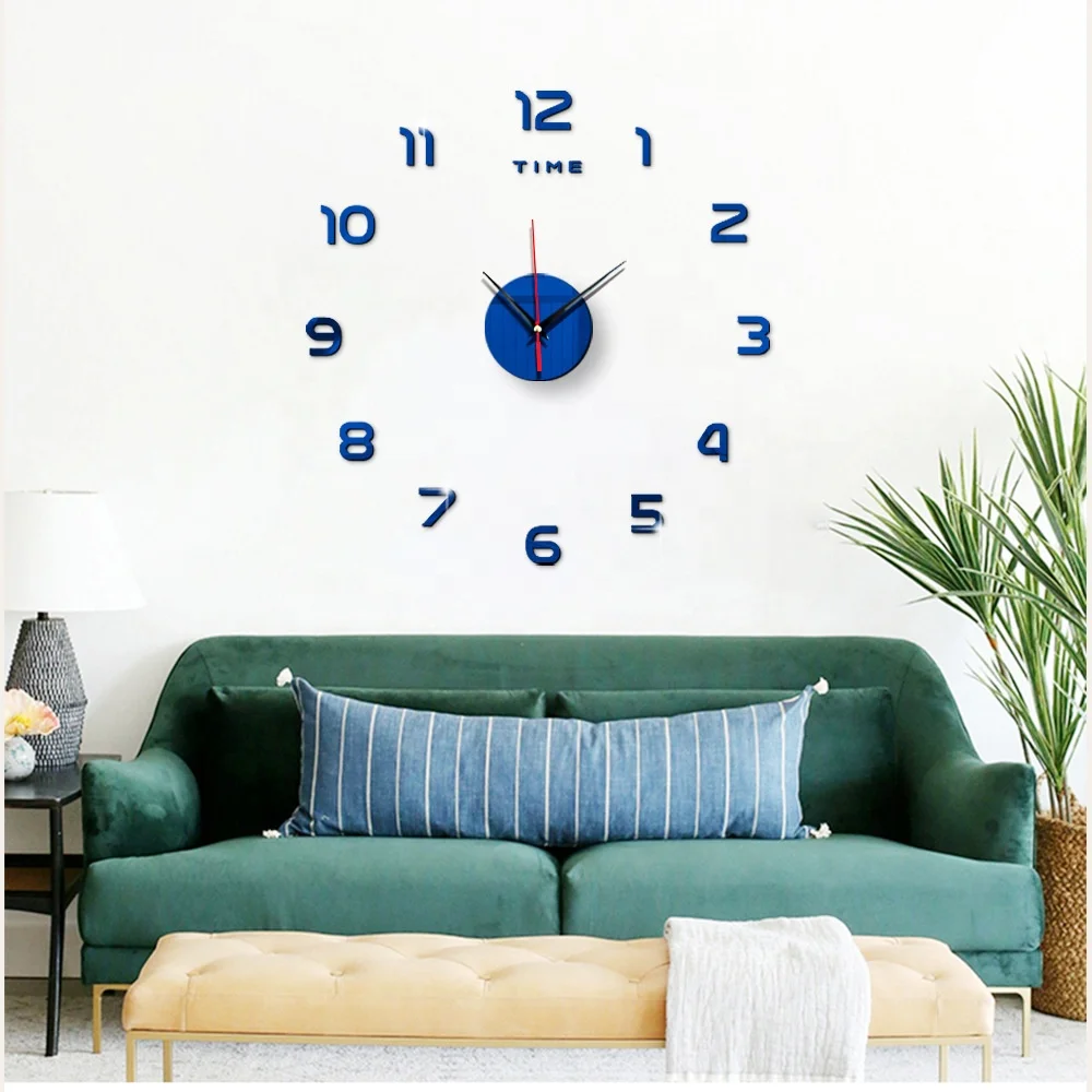 Luxury Modern Decorate 3d Diy Sticker Wall Clocks, Multi