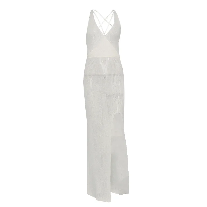 2020 New Fashion Dress V-neck Halter Lace-up Perspective Beach Suspender Long Skirt Dress
2020 New Fashion Dress V-neck Halter Lace-up Perspective Beach Suspender Long Skirt Dress