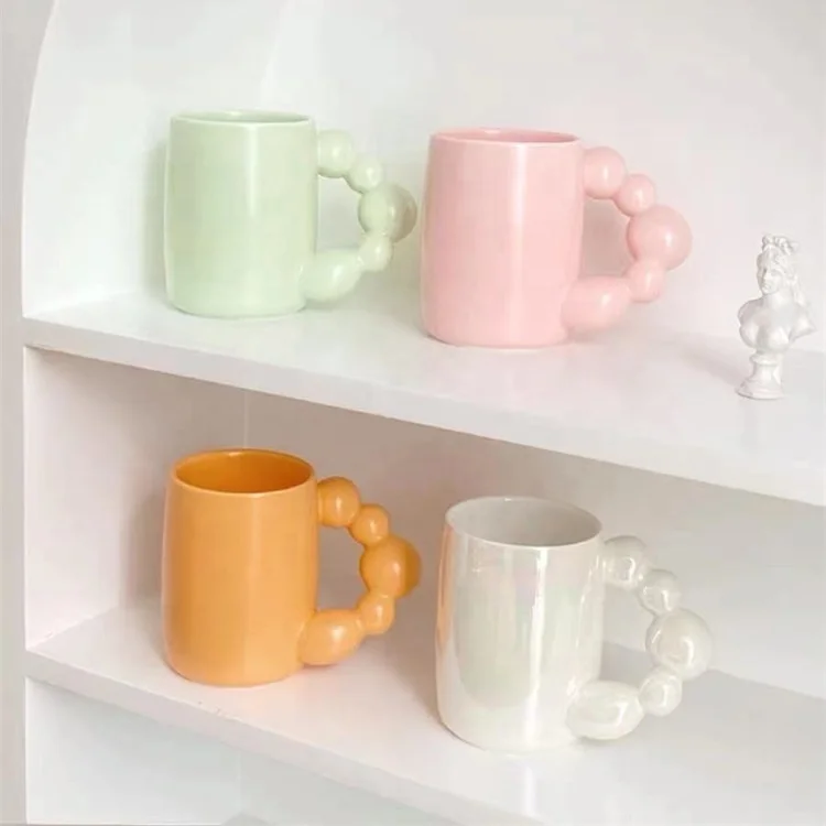 Ins Style Creative Design Pearl Color Glazed Coffee Mug Unique Large Handle Ceramic Pearl Glazed Mug, Pink,pearl,orange,green
Ins Style Creative Design Pearl Color Glazed Coffee Mug Unique Large Handle Ceramic Pearl Glazed Mug, Pink,pearl,orange,green