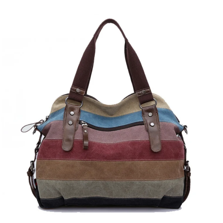 Fashion Women Striped Shopping Tote Bag Canvas Handbag Crossbody Casual Student Bookbag
Fashion Women Striped Shopping Tote Bag Canvas Handbag Crossbody Casual Student Bookbag