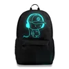 Glow In The Dark Polyester School Backpack For Teenager USB Charge Computer Anti-theft Laptop Backpack 14/15.6 Inch
