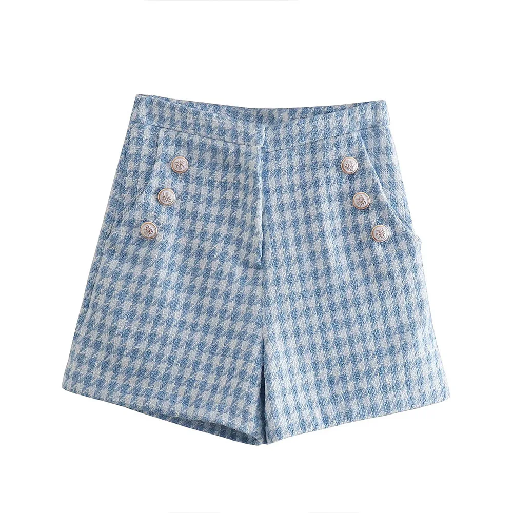 BMURHMZA2022 women's spring and summer new retro fashion mid-waist houndstooth double-breasted pockets Women's summer shorts
BMURHMZA2022 women's spring and summer new retro fashion mid-waist houndstooth double-breasted pockets Women's summer shorts