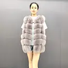 2019 New Arrival Real Fox Fur Whole Skin Vest Winter Warm Waistcoat Women's Fashion Style Gilet