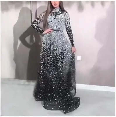 Hot Sale Women' Evening Dress Sexy Long-sleeved Gold-embossed High-necked Dress, Picture
Hot Sale Women' Evening Dress Sexy Long-sleeved Gold-embossed High-necked Dress, Picture