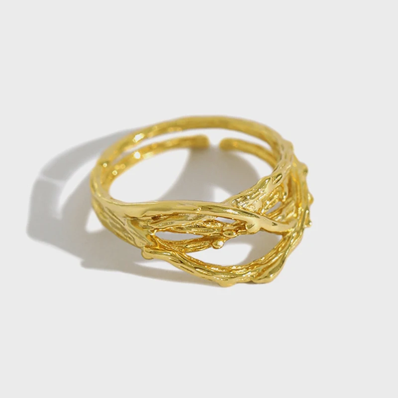 Dendritic irregular design jewelry 925 sterling silver gold plated rings for women
Dendritic irregular design jewelry 925 sterling silver gold plated rings for women