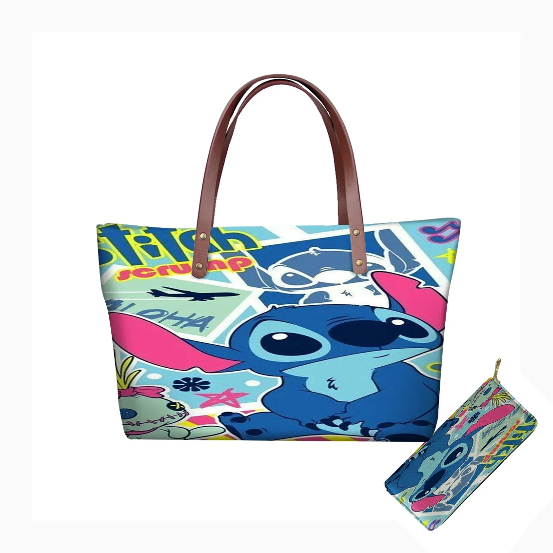 Stitch Printed Girls Bag Women Handbags Ladies Luxury Design Purse and Handbag Females 2pcs/set Shoulder Tote Bags Sac A Main, Customized
Stitch Printed Girls Bag Women Handbags Ladies Luxury Design Purse and Handbag Females 2pcs/set Shoulder Tote Bags Sac A Main, Customized