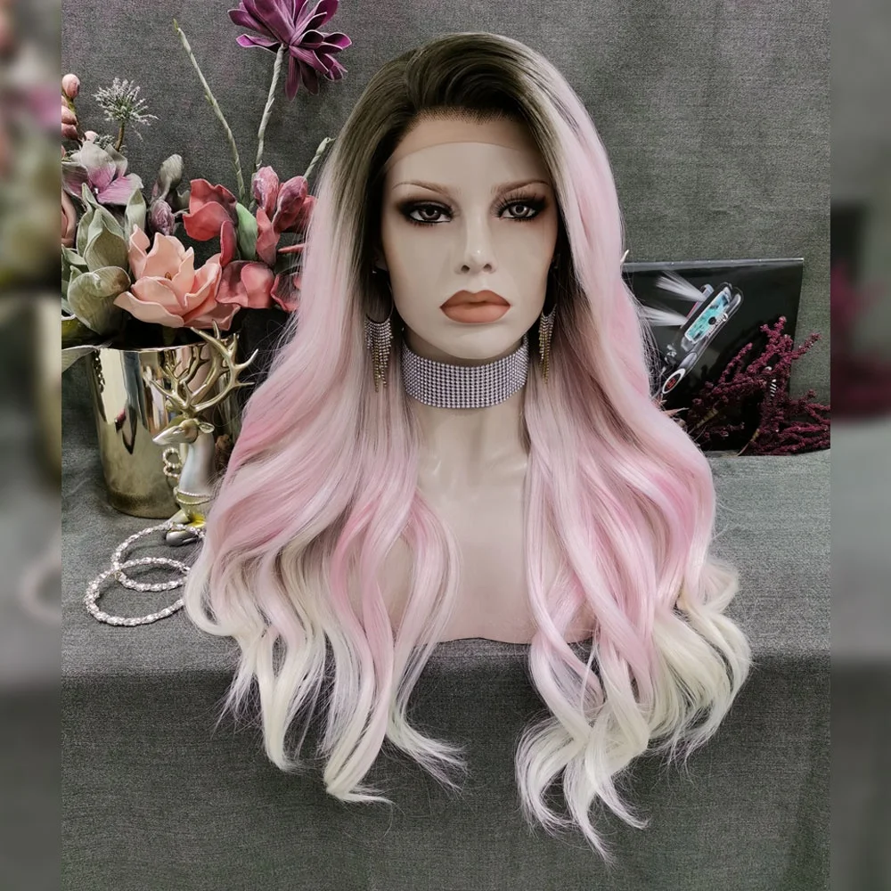 Wholesale Heat Resistant Highlights Long Natural Wavy Lace Front synthetic hair wigs with highlights
Wholesale Heat Resistant Highlights Long Natural Wavy Lace Front synthetic hair wigs with highlights
